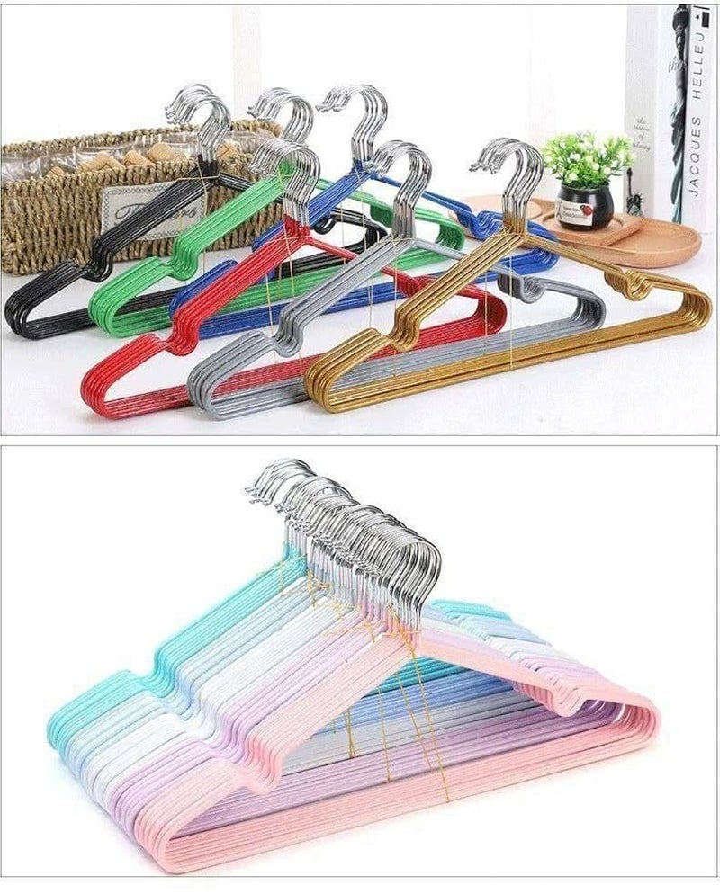 Metal Clothes Hangers Set of 10 Non Slip Silicone Padded Clothes Hangers Strong Hangers for Hanging Clothes Closet Organizer Large Size for Shirts, Dresses, Pants i - Image 4