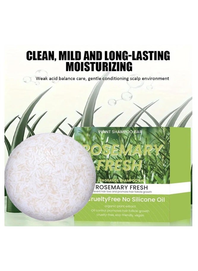 ميا أوف تونغ صابون إكليل الجبل لنمو الشعر، قطعة واحدة من صابون شامبو إكليل الجبل، صابون شامبو عضوي صلب بإكليل الجبل للشعر الخفيف، تساقط الشعر، إصلاح الشعر التالف، التنظيف العميق، التحكم في الزيوت، ترطيب فروة الرأس - Image 1