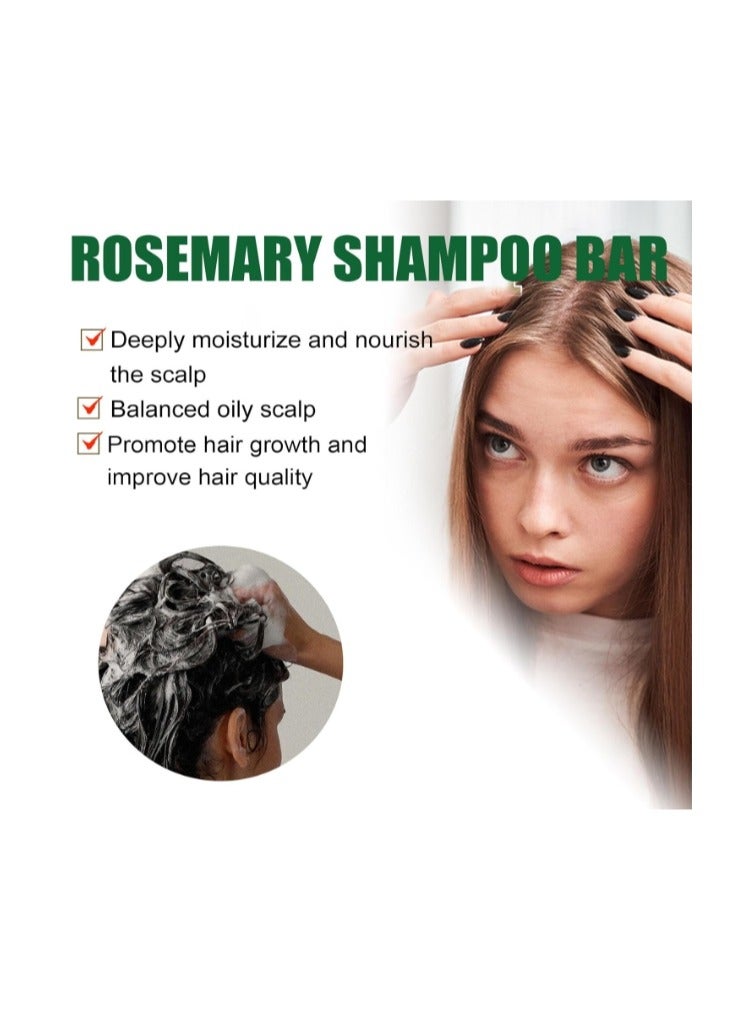 ميا أوف تونغ صابون إكليل الجبل لنمو الشعر، قطعة واحدة من صابون شامبو إكليل الجبل، صابون شامبو عضوي صلب بإكليل الجبل للشعر الخفيف، تساقط الشعر، إصلاح الشعر التالف، التنظيف العميق، التحكم في الزيوت، ترطيب فروة الرأس - Image 3