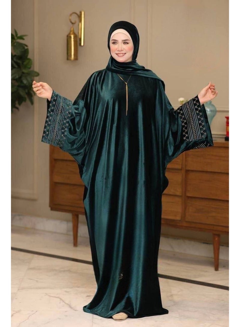 إسدال قطيفة مطرز صلاة واستقبال وخروج حريمي خامة قطيفة چنچاه تقيلة - Image 3