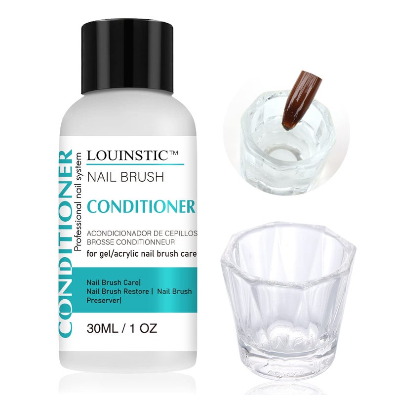 LOUINSTIC Nail Brush Cleaner and Conditioner  Quickly Clean Gel Nail Brushes Paint Brushes Airbrushes Art Tools Preserver and Restorer for Kolinsky Acrylic Brush Etc - Image 3