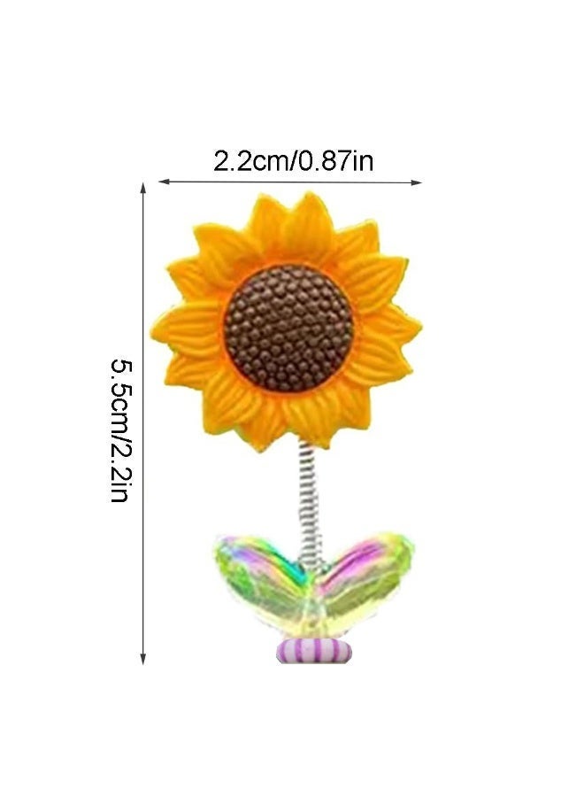 5pcs Sunflower Car Dashboard Decoration, Shaking Sun Flower Car Dashboard Toys Accessories for Women, Cute Car Interior Console Ornaments - Image 5