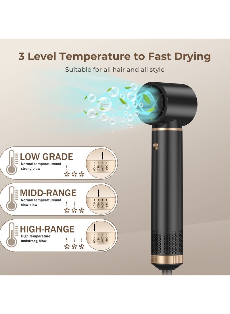 Generic Multi-Styler 5 IN 1 Negative Ion Hair Dryer Brush Set, Straight+Wavy Brush Hairstyler, 1000W Upgrade Hot Air Brush Air Styler Air Curler, Three speed temperature control Curling Iron Hair Styling Tools As A Gift for Straightener/Curl/Drying/Smoothing, Black/with Heat Protective Glove  - Image 5