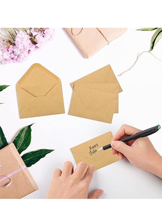 Happy D Kraft Paper Invitation Envelopes 4.13x2.75" Mini Brown Envelopes for Cards, Photos, Invitations, Weddings, Baby Shower, Birthiday（60pcs） - Image 5