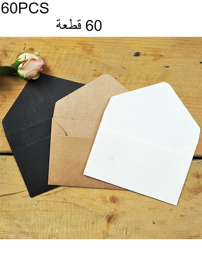 Happy D Kraft Paper Invitation Envelopes 4.13x2.75" Mini Brown Envelopes for Cards, Photos, Invitations, Weddings, Baby Shower, Birthiday（60pcs） - Image 1