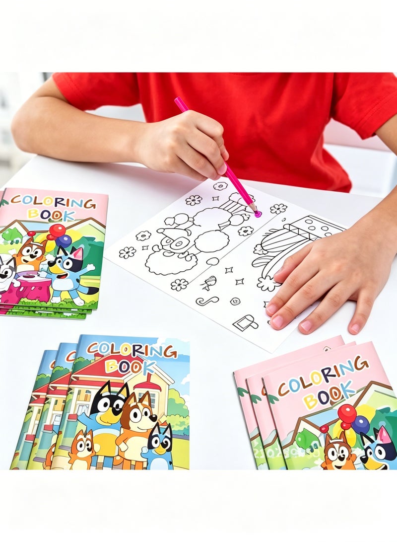 6-piece set of Bluey coloring books for kids, with various colorful designs - Image 4