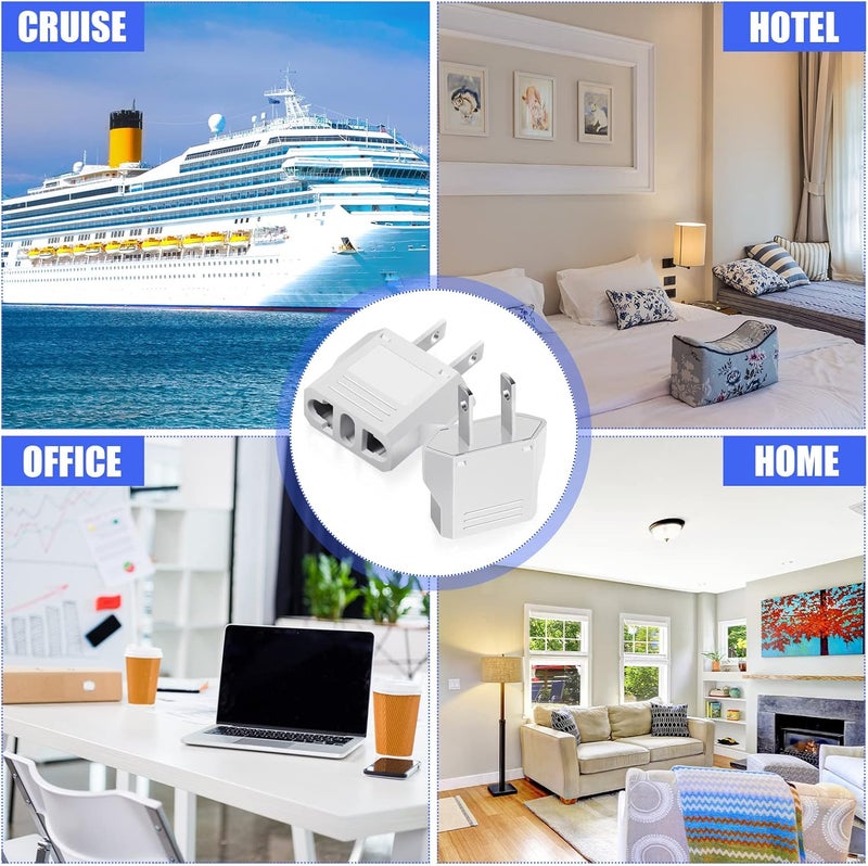 eBoot EBOOT 20 Pack EBOOT Europe to USA Plug Adapter American Plug Adapters Converter Travel Voltage Converter EU to Us Electrical Outlet Power Universal Connector White  - Image 5