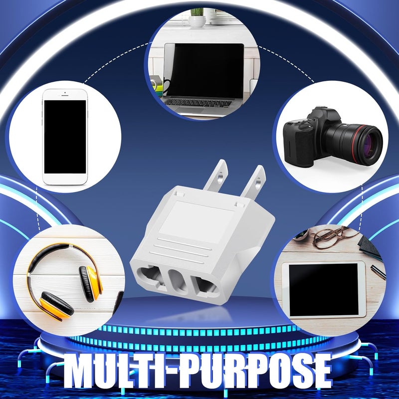 eBoot EBOOT 20 Pack EBOOT Europe to USA Plug Adapter American Plug Adapters Converter Travel Voltage Converter EU to Us Electrical Outlet Power Universal Connector White  - Image 4