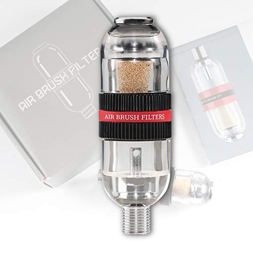 SAGUD Airbrush New Premium Airbrush In-Line Mini Air Filter Air Brush Water Moisture Oil Trap Separator Kit, Connects onto Airbrushes and Hoses with 1/8” Threads - Image 1