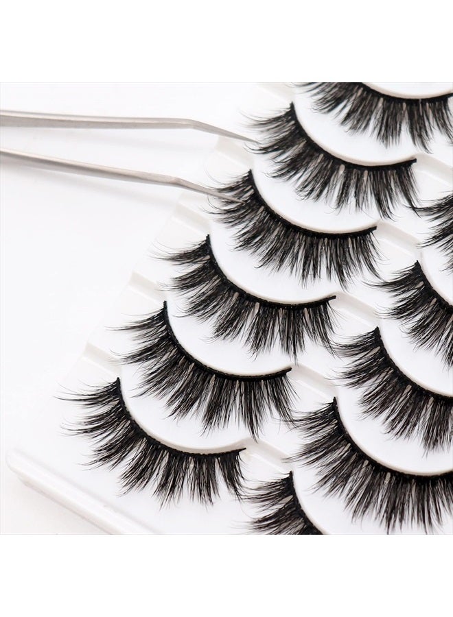 Losha Eyelashes 14 Pairs Eye Lashes Pack Fluffy Volume Faux Mink Lashes with Soft Band 18MM Long False Eyelashes for Women - Image 3