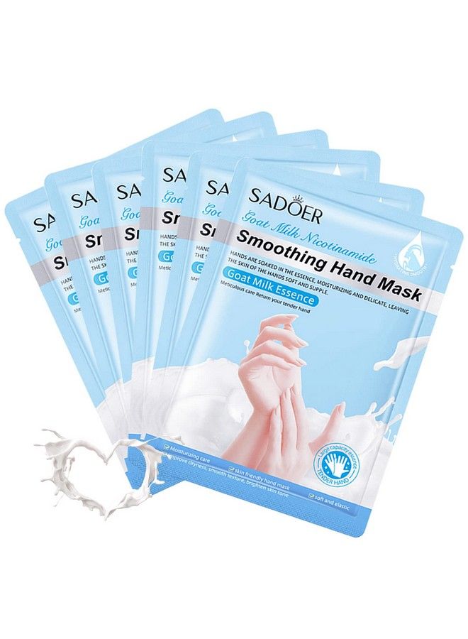 Permotary 6 Pairs Moisturizing Hand Mask Gloves For Dry Handshand Peel Mask Natural Collagen Spa Gloves Intensive Hand Repair Gloves For Repair Dry Crackedrough Damage Skin For Women & Men(Milk)  - Image 2