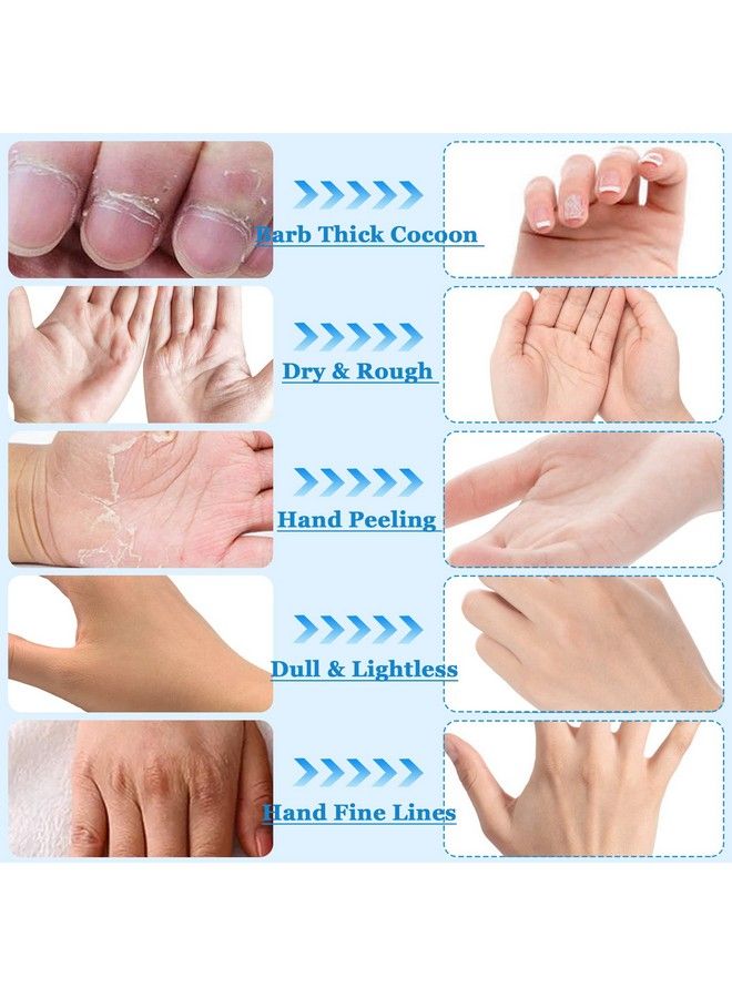 Permotary 6 Pairs Moisturizing Hand Mask Gloves For Dry Handshand Peel Mask Natural Collagen Spa Gloves Intensive Hand Repair Gloves For Repair Dry Crackedrough Damage Skin For Women & Men(Milk)  - Image 5