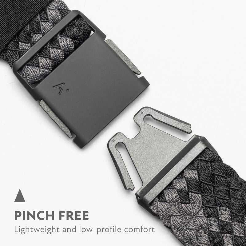 Arcade The Futureweave Unisex Vapor Belt, 4 Way Repreve Stretch Webbing, Non-Metal Travel Friendly A2 Buckle, Black/Charcoal - Image 2