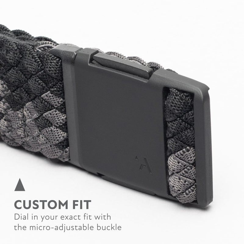 Arcade The Futureweave Unisex Vapor Belt, 4 Way Repreve Stretch Webbing, Non-Metal Travel Friendly A2 Buckle, Black/Charcoal - Image 3