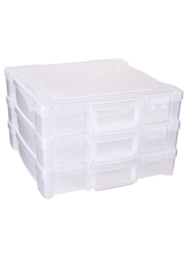 ArtBin 6913Zz 12 X 12 Portable Art And Craft Organizer With Handle 3 Pack 3 Plastic Storage Cases Clear - Image 4