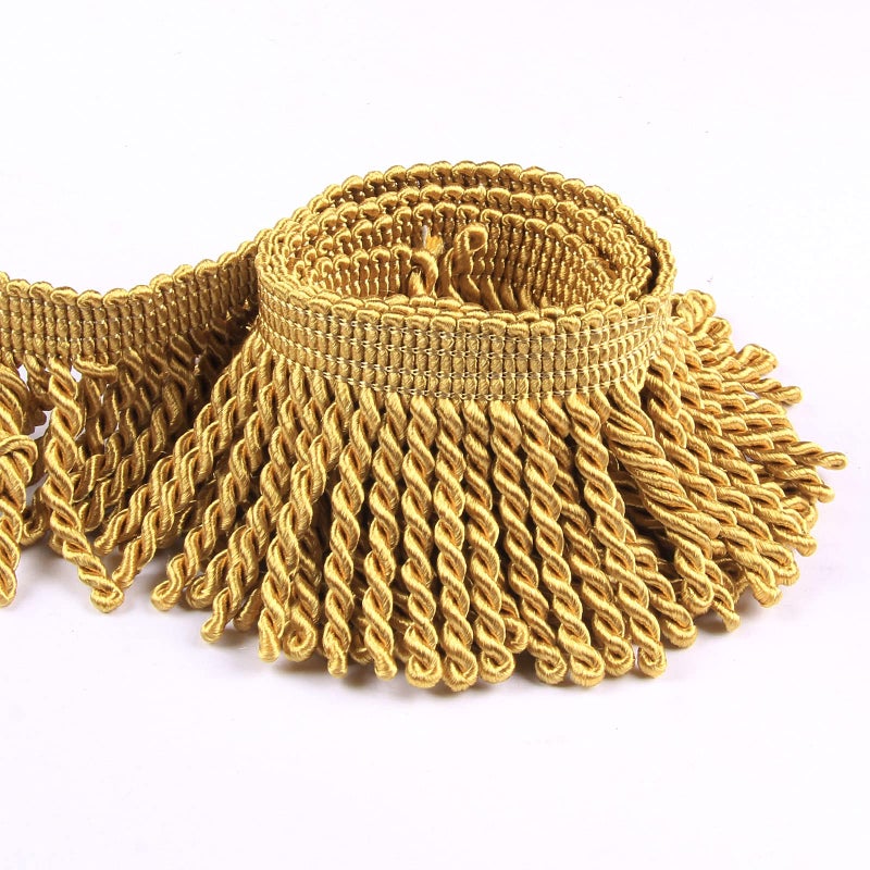 HedongHexi Curtain Fringes Bullion Fringe Trim 5/10 Yard x 2.5 Inches Fabric Trims Sewing DIY Decoration for Curtain Sofa Clothes (Gold, 5yard) - Image 3