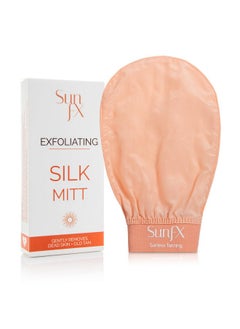 sunfx Exfoliating Silk Mitt - Gentle, Effective Exfoliation For Smooth, Radiant Skin - Perfect For Pre-Tan Prep And Removing Dead Skin Cells  - Image 1
