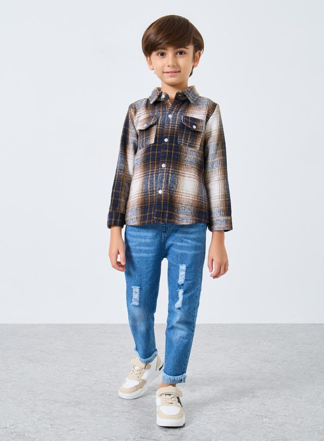 ستايلي قميص بطبعة مربعات - Image 2