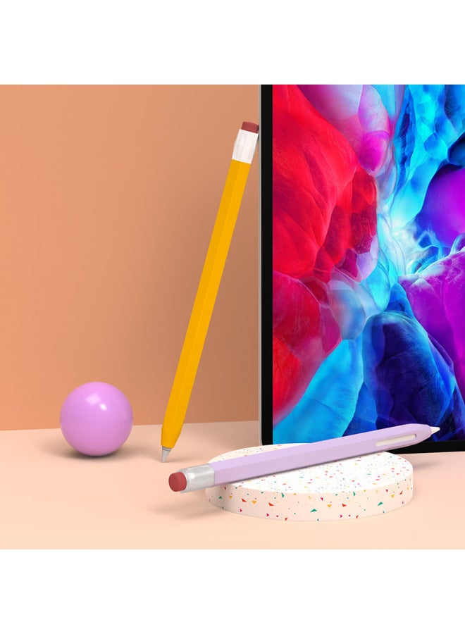 Retro Vintage Silicone Pencil 1st Gen 2nd Gen Protective Case Anti-roll Anti-slip Protective Cover-Specifications:1 Generation Cherry Blossom Powder  - Image 3
