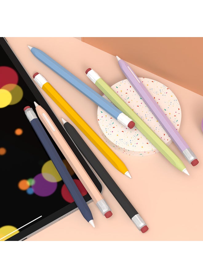 Retro Vintage Silicone Pencil 1st Gen 2nd Gen Protective Case Anti-roll Anti-slip Protective Cover-Specifications:1 Generation Cherry Blossom Powder  - Image 2