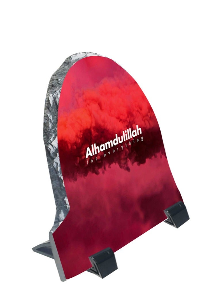 Service Zone Protective Printed White Rock Shape Marble Photo Frame for Table Top Alhamdulillah For Everything - Image 2