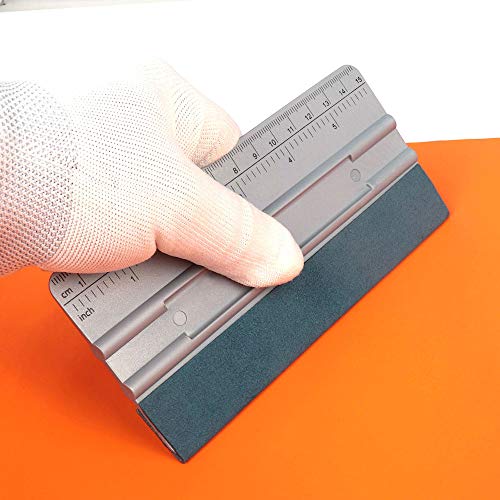 Gomake Vinyl Wrap Squeege 6 Inch Scraper with Ruler and Micro-Fiber Felt Edge Vinyl Applicator Squeegee Sign-Making Graphic Wallpaper Film Installation and Measuring Tool, Pack of 3 - Image 2
