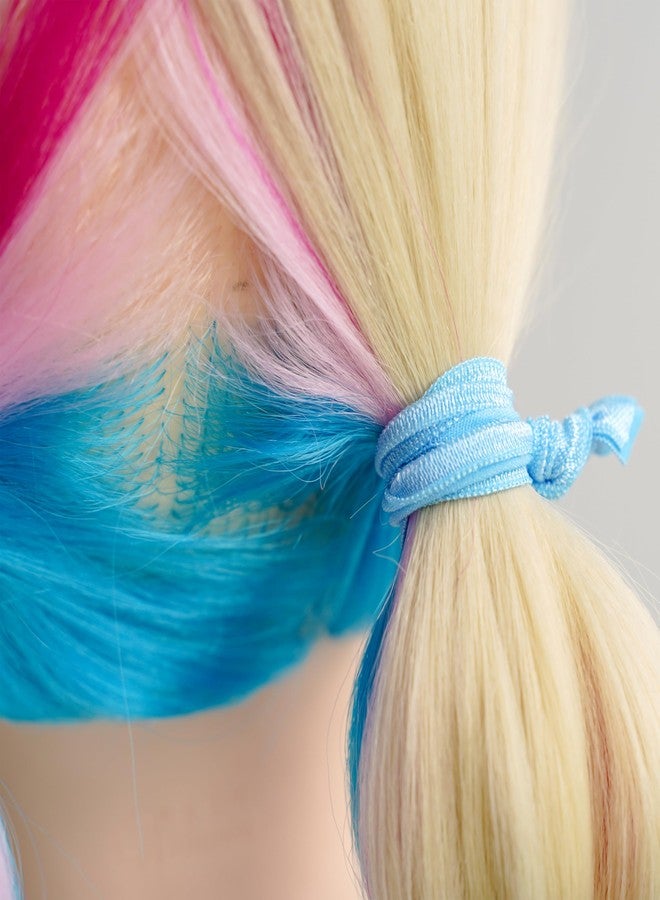 MEEDEE Ombre Blue Hair Accessories - 100 Pack Soft Ribbon Knotted Hair Ties for Women, No Crease, No Damage, Ouchless, Ideal for Ponytails, Yoga, and Bracelets - Image 5