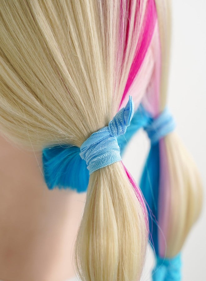 MEEDEE Ombre Blue Hair Accessories - 100 Pack Soft Ribbon Knotted Hair Ties for Women, No Crease, No Damage, Ouchless, Ideal for Ponytails, Yoga, and Bracelets - Image 4