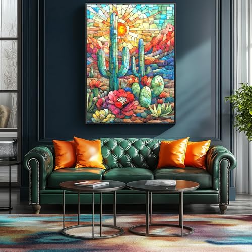 Blueforest Cactus 1000 Piece Puzzle for Adults MosaicStyle Desert Therapy Jigsaw Puzzle Vibrant Succulent Wall Decor Premium Gift Set 275x197 - Image 5