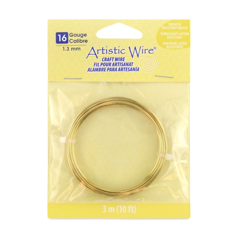 Artistic Wire 16 Gauge Tarnish Resistant Brass Craft Wire 10 ft