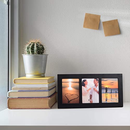 UMICAL 4x6 3-Opening Collage Picture Frame with Shatter-Resistant Glass & Black Wood Photo Frames for 4x6 Inch Pictures Display Made for Tabletop Stand and Wall Mounting - Image 2