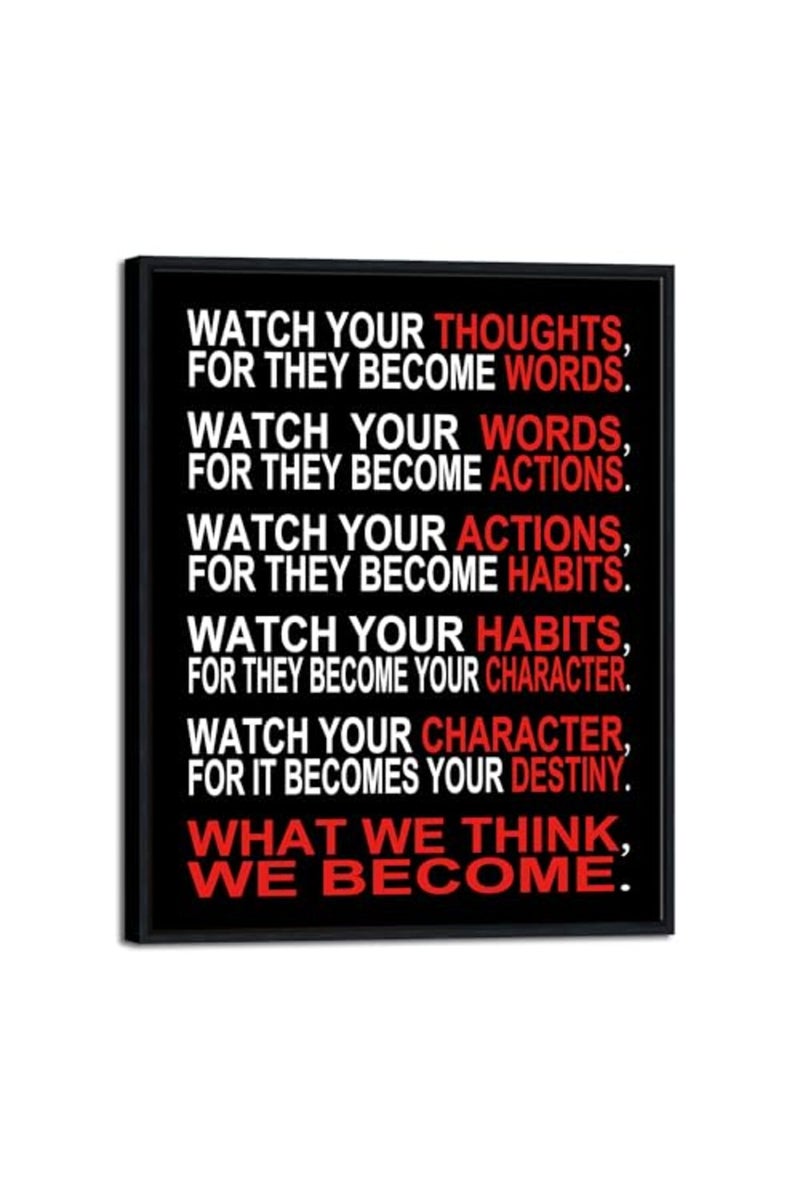 Pyradecor Large Black Framed Inspirational Poster Canvas Wall Art - Image 2