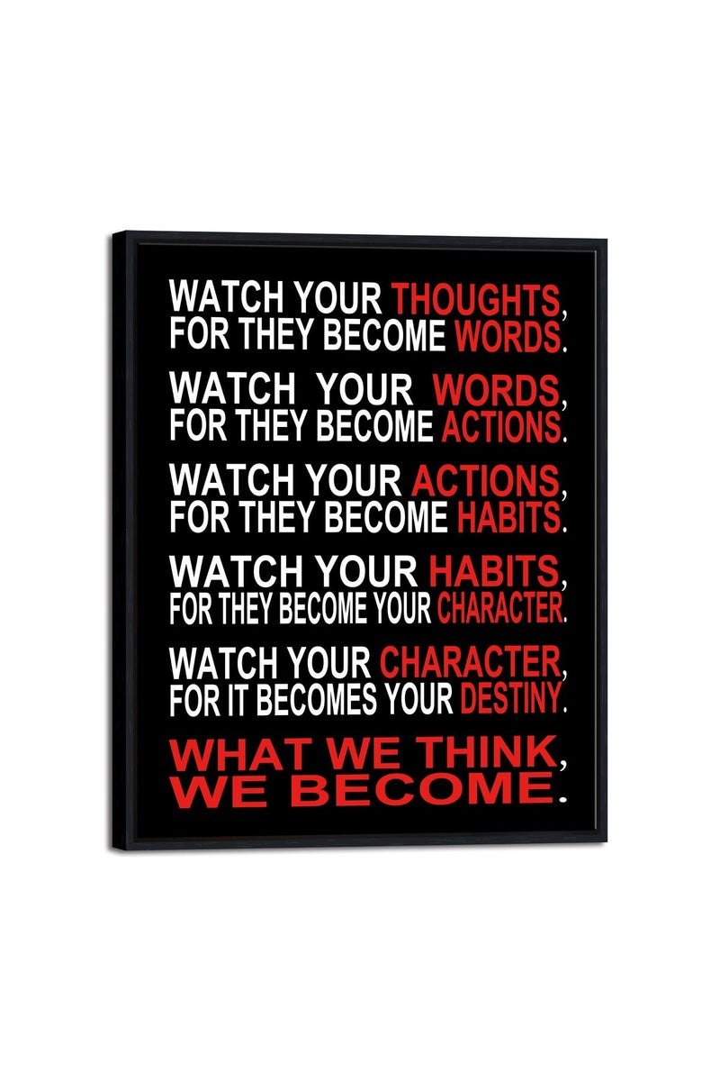 Pyradecor Large Black Framed Inspirational Poster Canvas Wall Art - Image 1