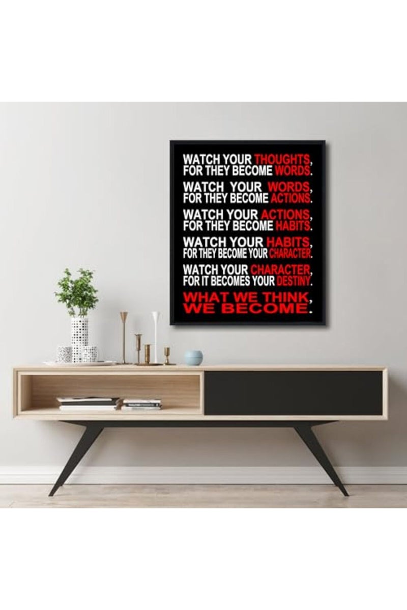 Pyradecor Large Black Framed Inspirational Poster Canvas Wall Art - Image 3