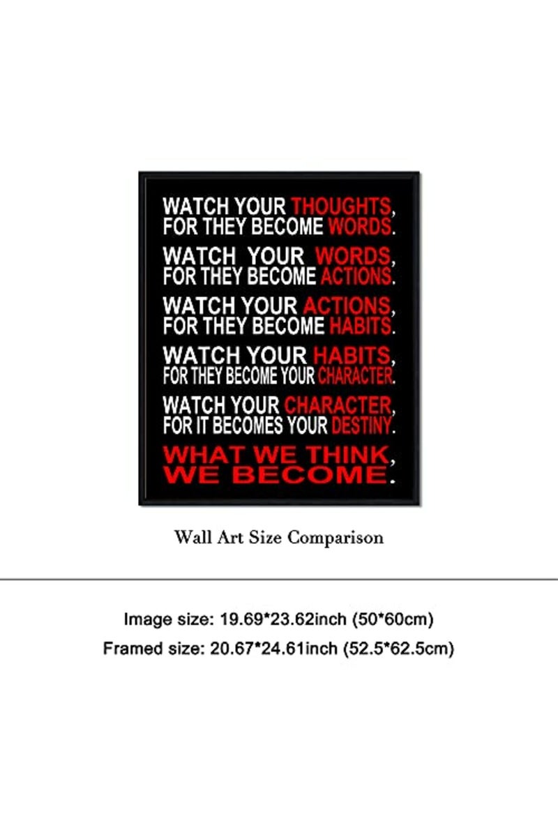 Pyradecor Large Black Framed Inspirational Poster Canvas Wall Art - Image 5