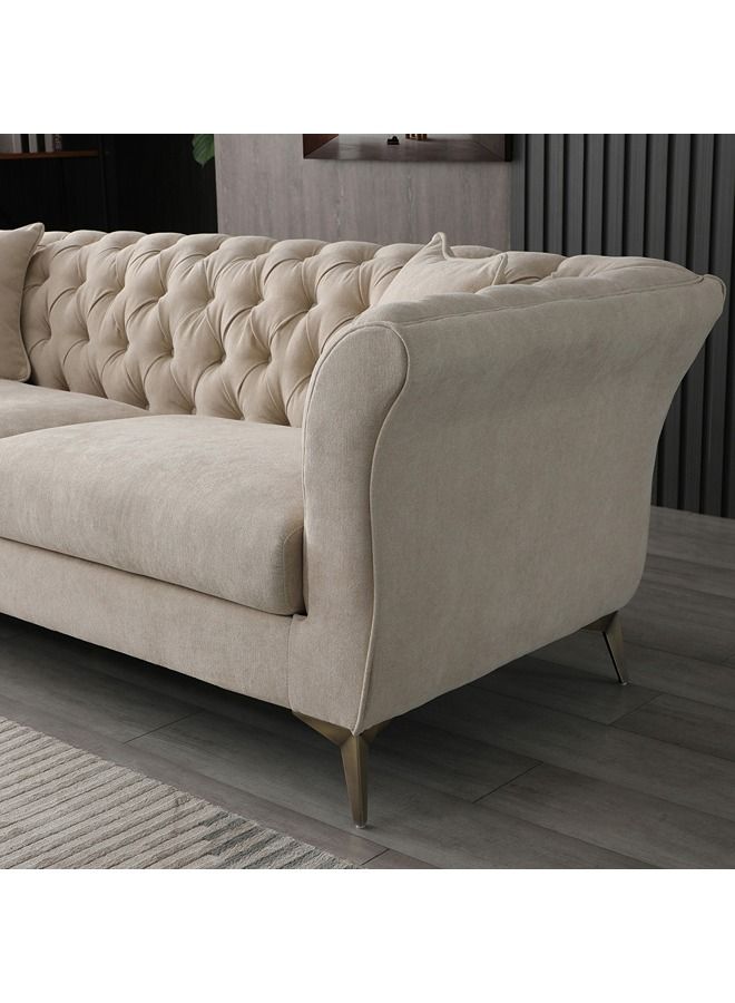 هوم بوكس كنبة قماش أورو 3 مقاعد مع وسادتين مقاس 92x80x222 سم - Image 5