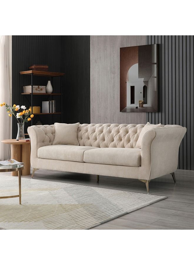 هوم بوكس كنبة قماش أورو 3 مقاعد مع وسادتين مقاس 92x80x222 سم - Image 4