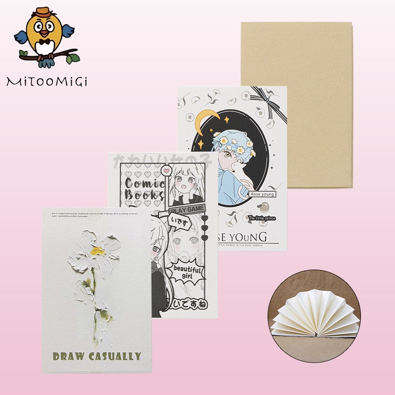 Creative Travel Check-In Stamp Book Sketch Blank Accordion Folding Book Diy Hand Ledger Cartoon Picture Book Hand-Painted Book - Image 2