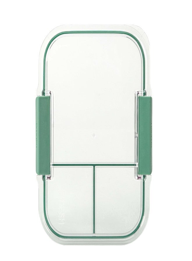 Smash 44oz Bento Lunch Box Replacement Lid - 3 Compartment Leak-Resistant Lid, BPA-Free, Dishwasher Safe - Clear with Sage Trim - Image 1