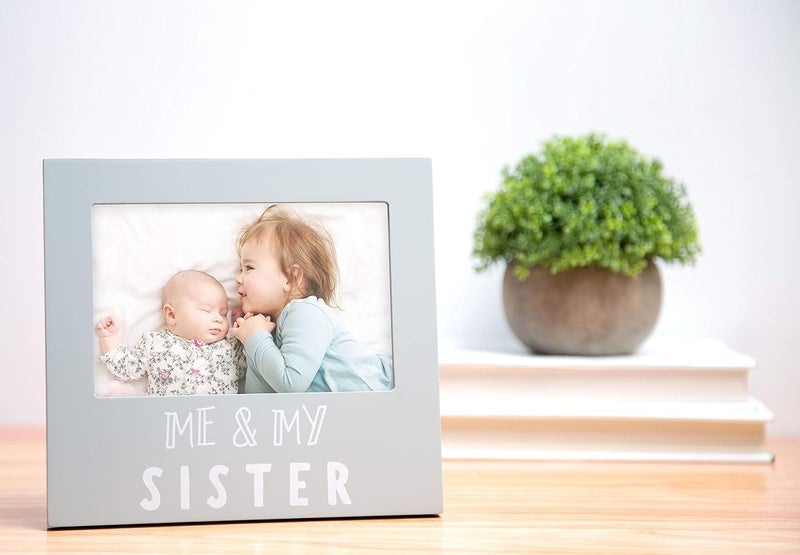 Pearhead Me  My Sister Sentiment Photo Frame Big Sister or Brother Gift Sibilng Pictures Gray - Image 2
