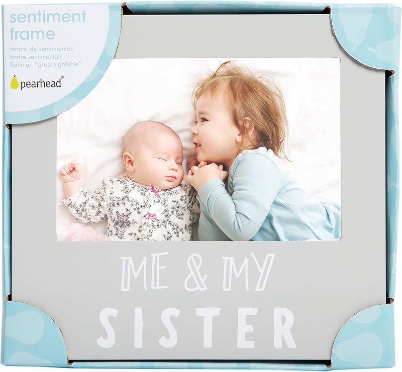Pearhead Me  My Sister Sentiment Photo Frame Big Sister or Brother Gift Sibilng Pictures Gray - Image 3