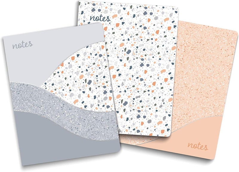 Southworth Southworth Premium Journal Set 3pk 65 x 85 Blue Terrazzo Theme 3 Coordinating Designs Premium 28lb105gsm Paper Flex Journals 32 Ruled Sheets64 Pages Per Journal 91925 - Image 1