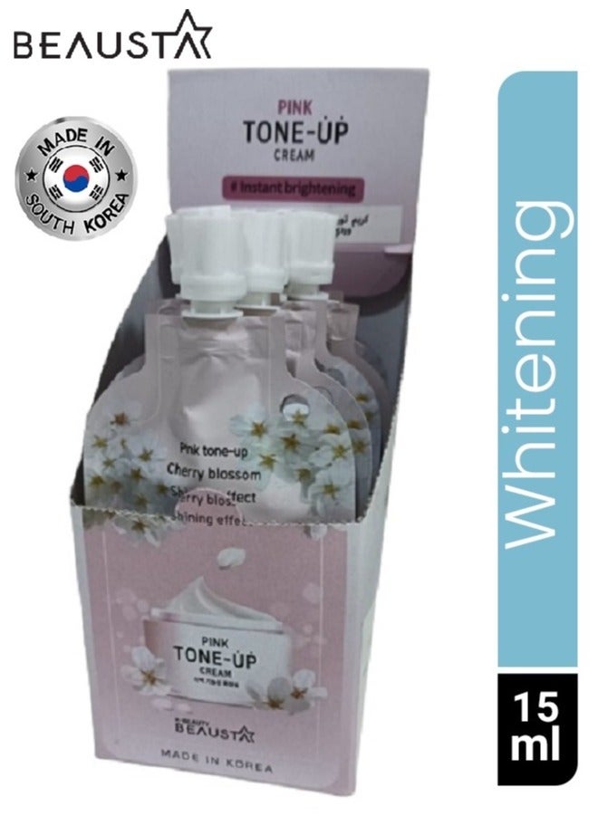 BEAUSTA Box of 10 Pieces Original Korean Beausta Pink Tone-Up Whitening Cream 15 ml - Image 1