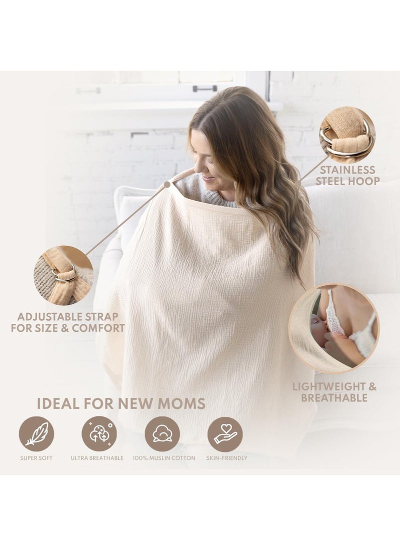 Nursing Cover for Baby Breastfeeding 360° Full Privacy Breathable Nursing Shawl Soft Multi-Use Nursing Apron Machine Washable Carseat Canopy  - Image 2