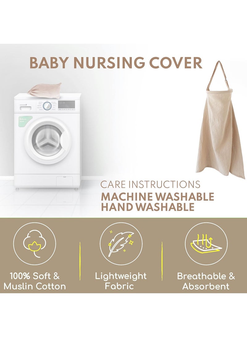 Nursing Cover for Baby Breastfeeding 360° Full Privacy Breathable Nursing Shawl Soft Multi-Use Nursing Apron Machine Washable Carseat Canopy  - Image 4