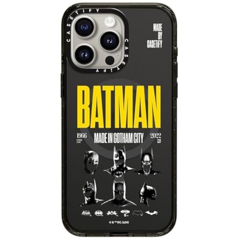 Casetify Impact iPhone 15 Pro Max Case 【Batman Co-Lab / 4X Military Grade Drop Tested / 8.2ft Drop Protection/Compatible with Magsafe】 - Made in Gotham City - Clear Black - Image 1