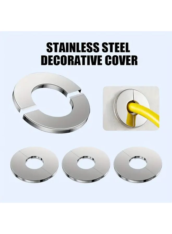 5pcs Stainless Steel Decorative Cover 24mm Inner Diameter For Faucets And Outlets - Image 2