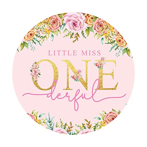 vaujory Shiningparty 2 Inch Round 50 Pack of 1st Birthday Party Label Stickers Girl First Birthday Party Label Stickers Candy Stickers for Birthday Party Decoration Favors - Image 1