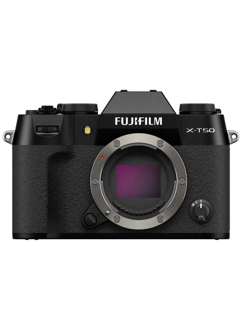 فوجي فيلم كاميرا رقمية بدون مرآة X-T50 مع عدسة XC 15-45mm – مستشعر 40.2 ميجابكسل، فيديو 6.2K، تثبيت صورة داخل الجسم، قرص محاكاة الفيلم، تركيز تلقائي بالذكاء الاصطناعي – أسود مجموعة بداية شاملة - Image 3