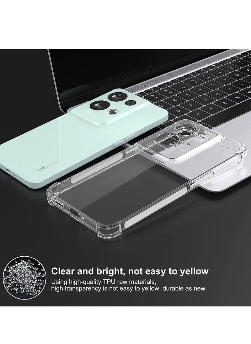 Raxoom Shockproof Flexible Silicone Bumper Case for Oppo Reno 8 5G - Transparent TPU Cover with Full Camera Protection, Anti-Scratch Design - Image 3